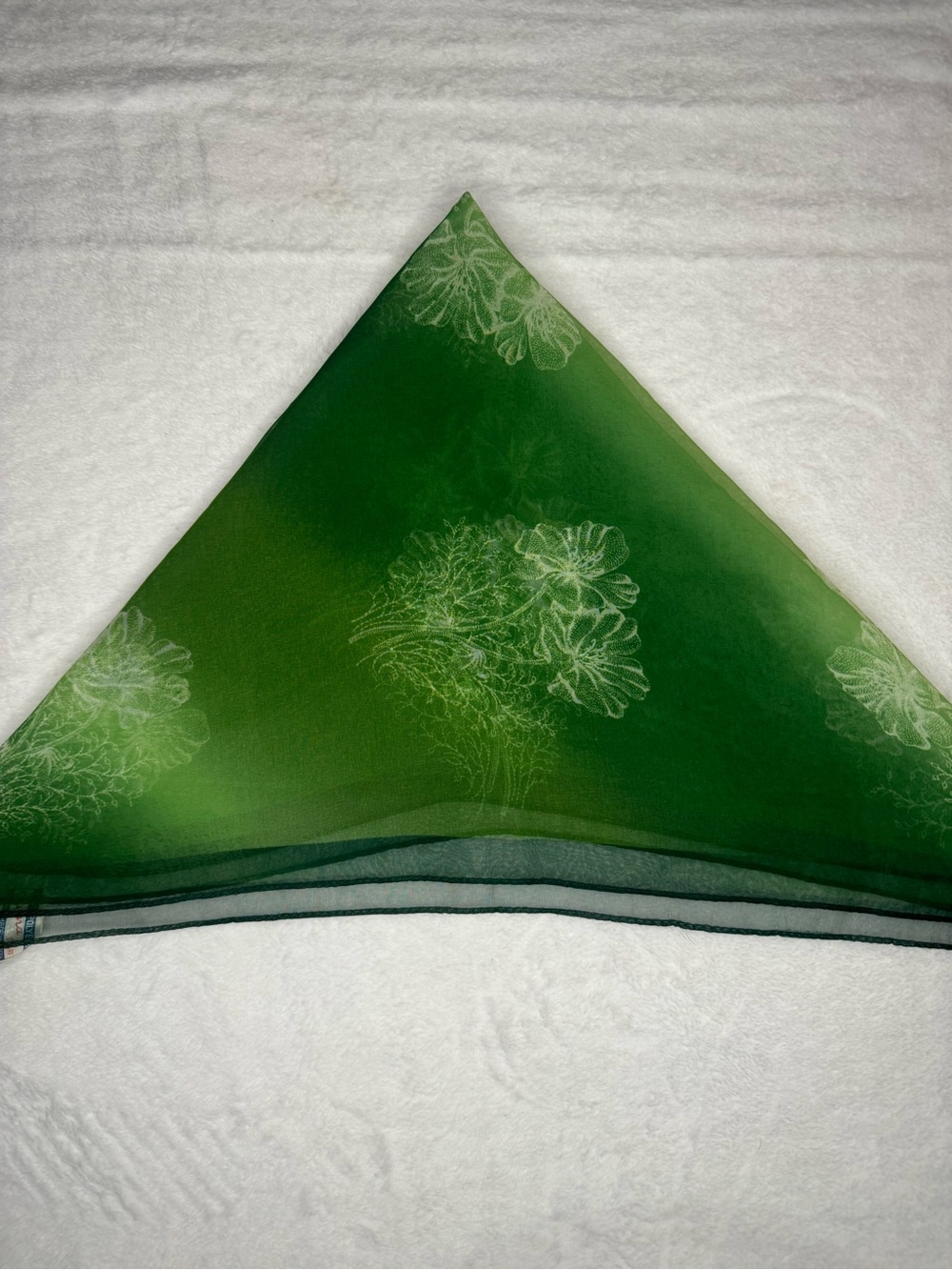 Green Floral Scarf - Lightweight Women's Accessory